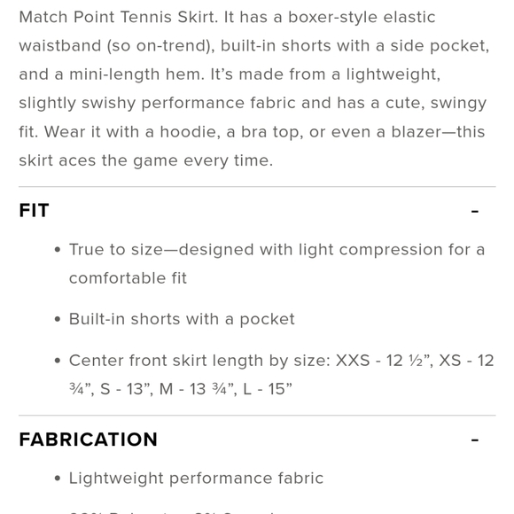 Alo Yoga Match Point Tennis Skirt Black Skort XS NWT $78 Best Seller - Picture 10 of 10